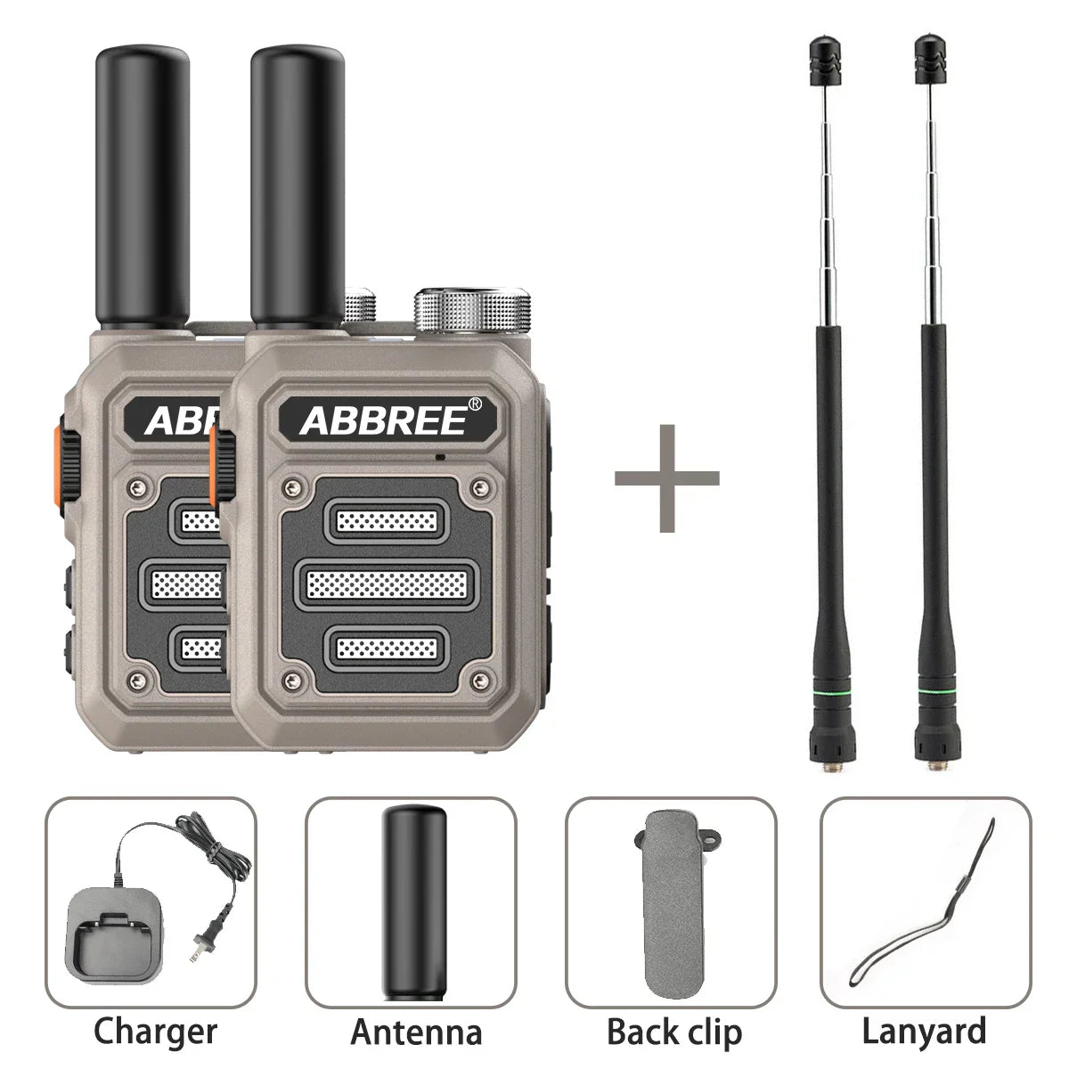2PCS ABBREE AR-63 Mini Walkie talkie Wireless Copy