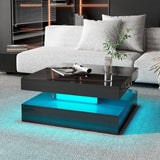 Black LED Coffee Table for Living Room Restaurant