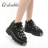 2023 NEW Punk Style Women Shoes Laceup heel