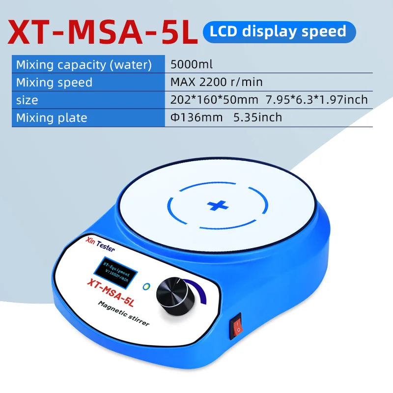 Xin Tester Magnetic Stirrer 3000ml LCD Display,Home/Lab Digital