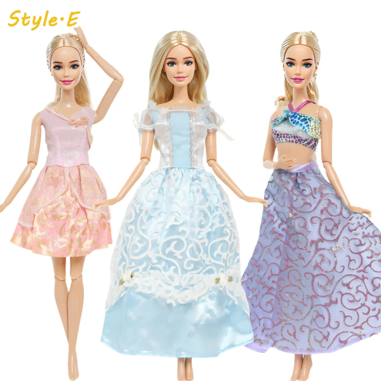 3 Sets Fairy Tale Classic Princess Doll Dresses