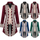 Men Double Long Coat Mens Long Steampunks Embroidered