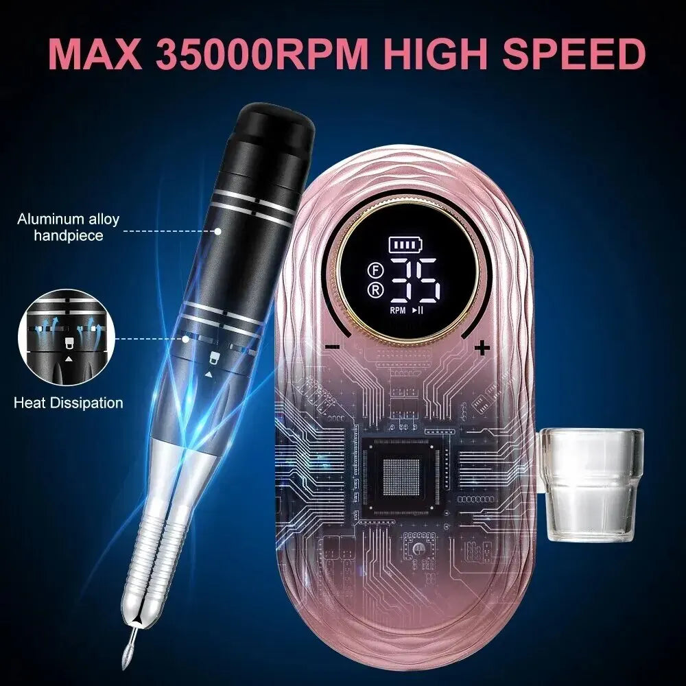 35000RPM Nail Drill Machine Rechargeable Nail File Nails