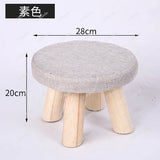 Bedroom furniture Small Stool Wooden Ottomans with Linen