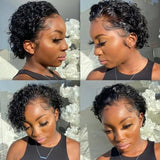 Deep Curly Pixie Cut Lace Front Brazilian Human