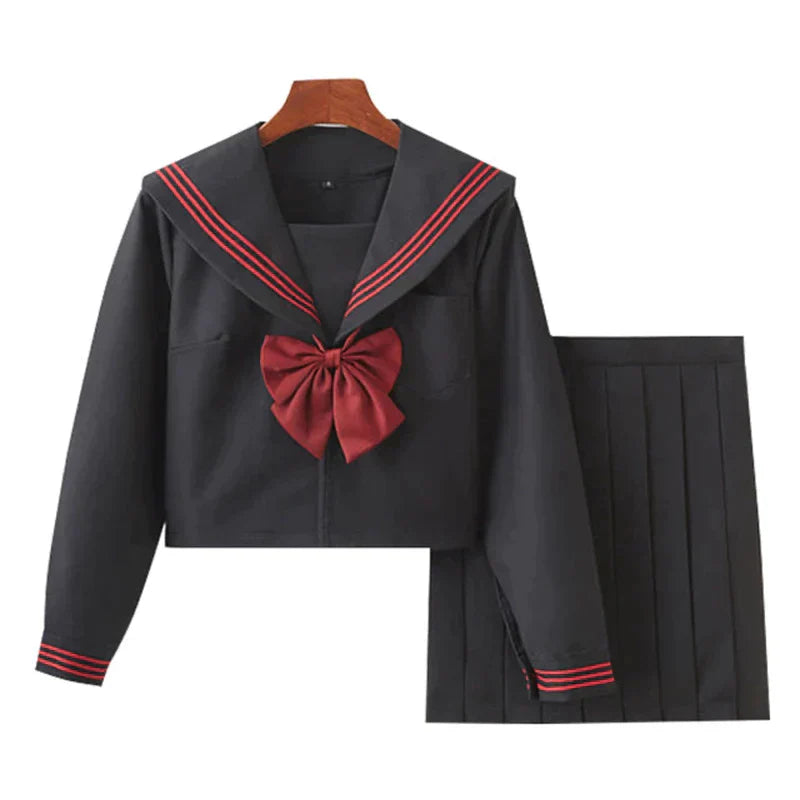 White Schoolgirl Uniform Japanese Class Navy Sailor School