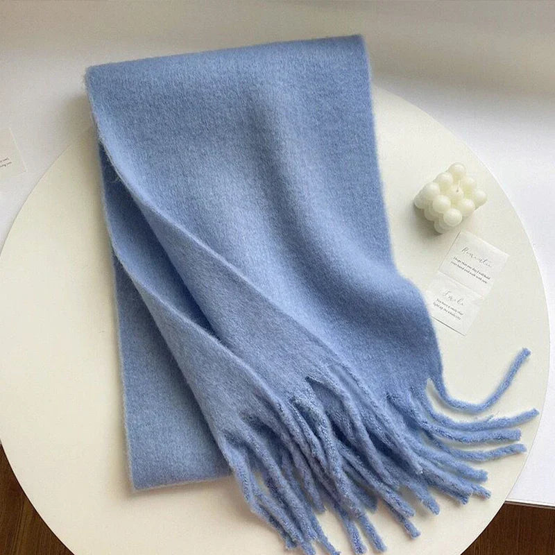 Luxury Cashmere Bright Solid Color Women Scarf Winter