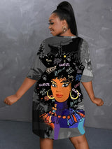 LW Plus Size Figure Street Letter Print Patchwork