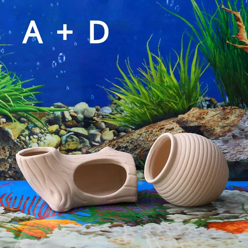 Clay Aquarium Decoration Ceramics Fish Tank Landscaping Shrimp