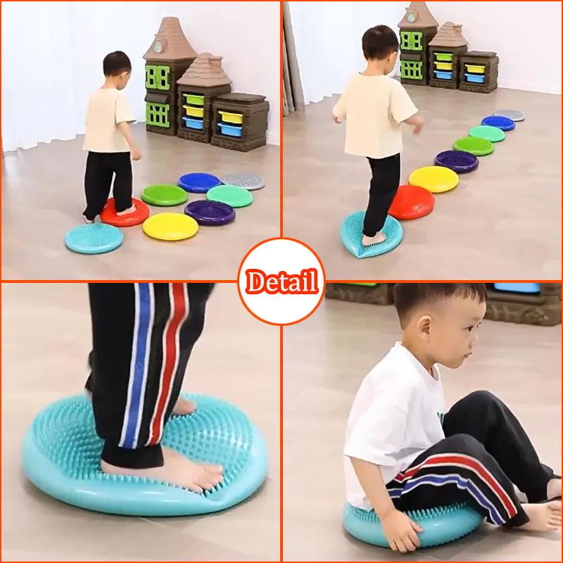 Montessori Children Toys PVC Balance Stone Inflatable Cushion