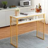 GOLASON Bar Table Gold Bar Table, High Top