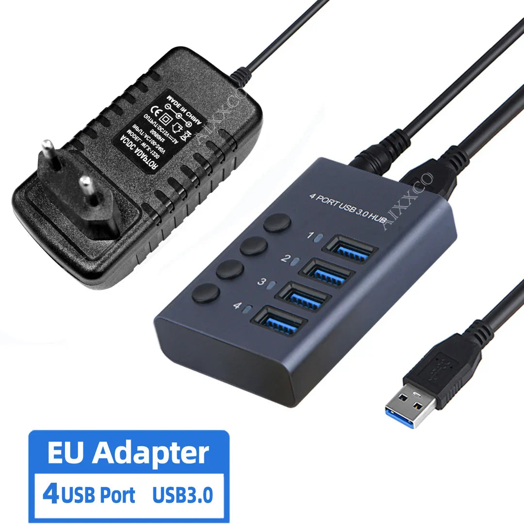 Metal USB 3.0 Hub Multi USB Splitter 4/7/10Ports