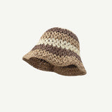 New Colorful Striped Knitted Hat for Women Spring