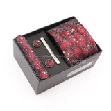 Gracefully Polyester Tie Set With Box Red Floral