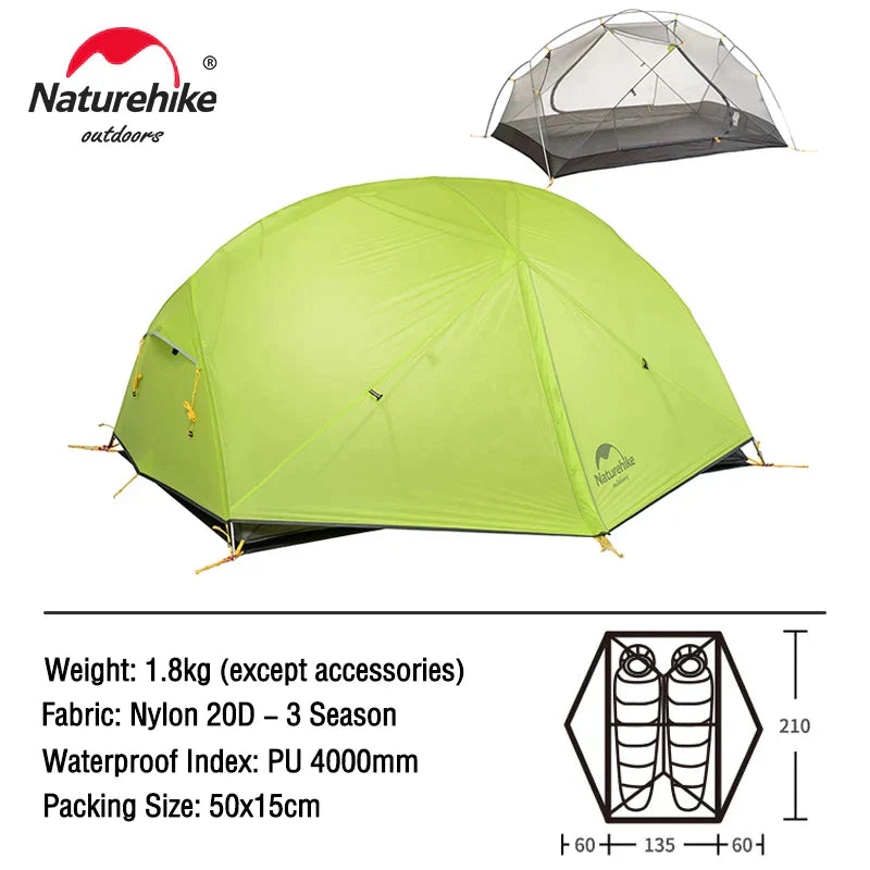 Naturehike Mongar 2 Tent 2 Person Backpacking Tent