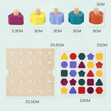 Children Wooden Screw Nut Disassembly Shape Color Matching