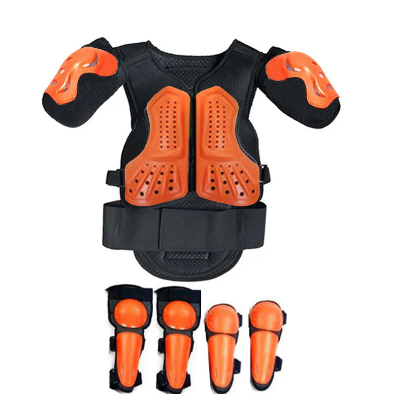 Blue Children Full Body Protector Vest Armor Kids Riding Jacket Anti Falling Protection Gear Motocross Motorcylce BMX MX Armour