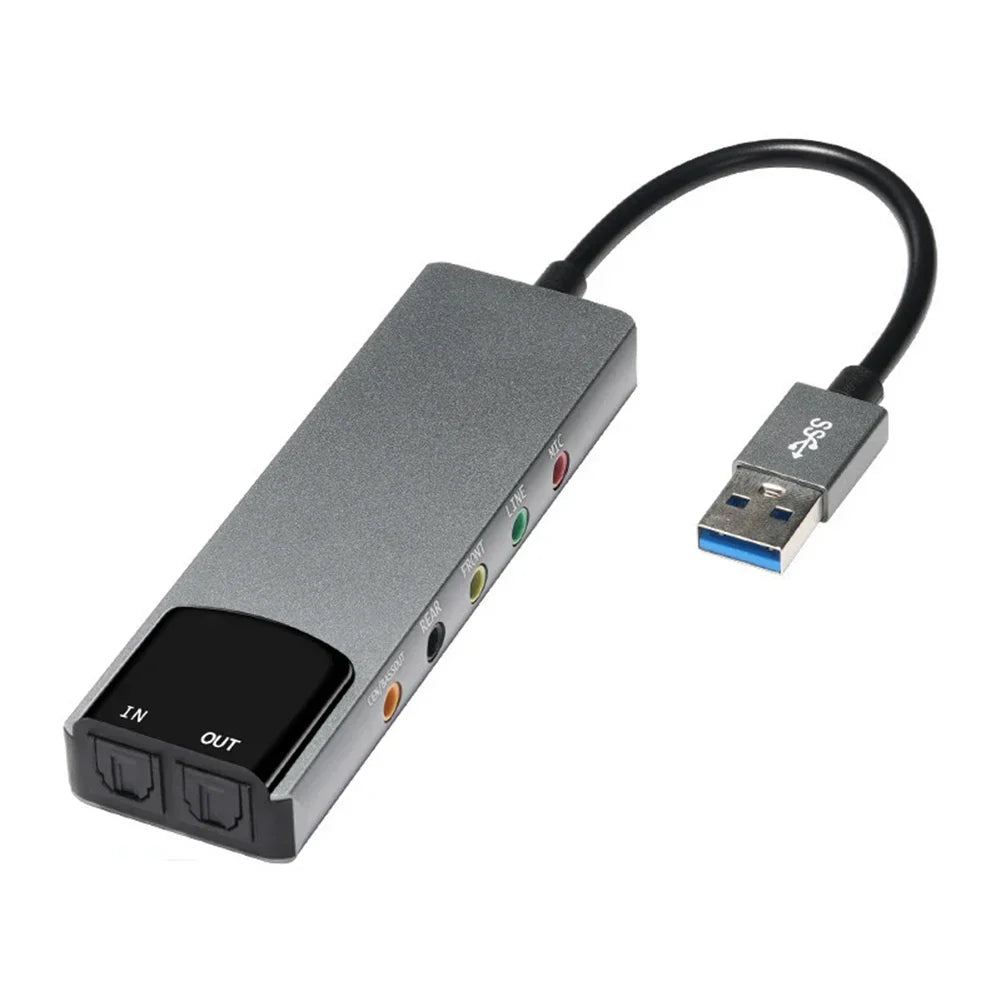 USB Sound Card Aluminium Alloy External Audio Converter