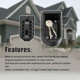 Key Safe Box Aluminium Alloy Wall Mounted Home