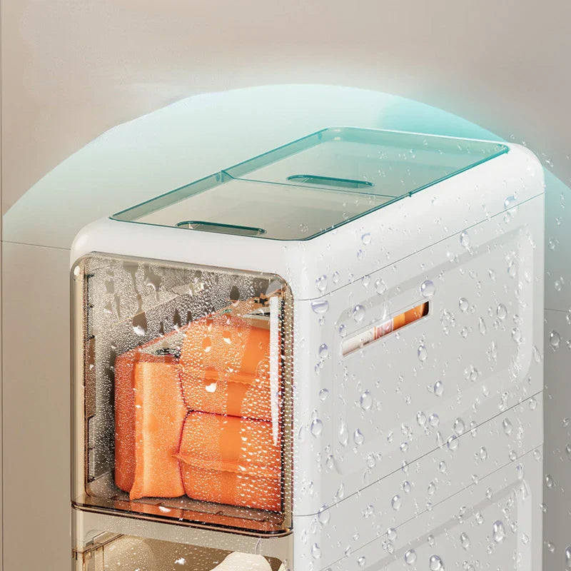 Multi-layer Bathroom Storage Cabinet Refrigerator Seam Organizer Drawers