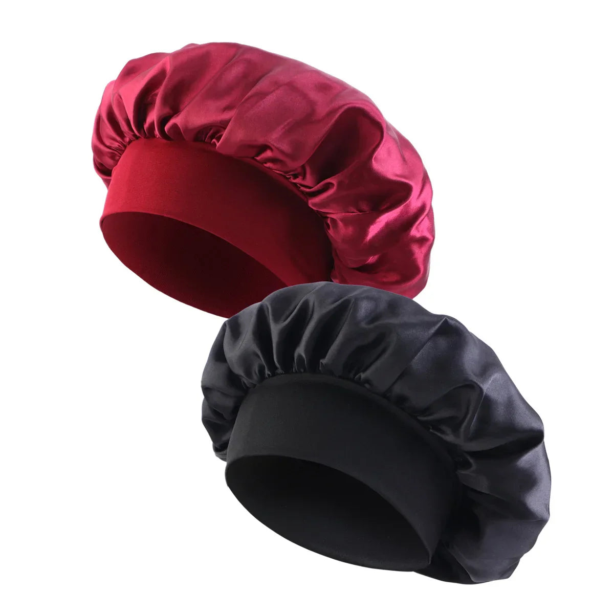 New 2 Pieces Silky Sleep Cap Women's Satin