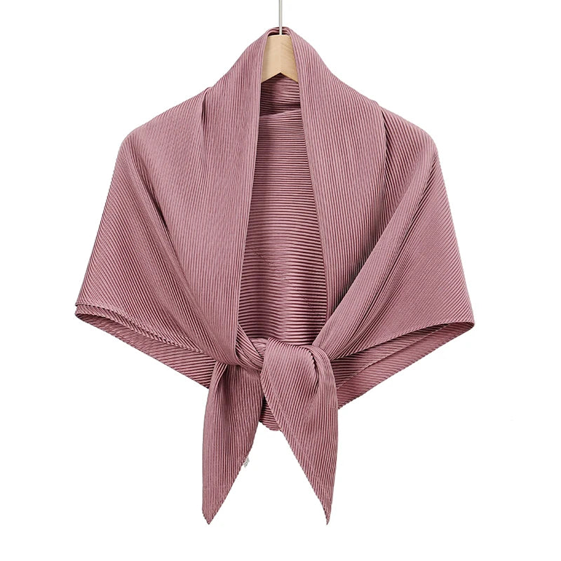 Maldives Wholesale Muslim Pleated Square Scarf Matt Silk