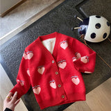 2022 Autumn Winter Girls Boys Fleece Knitting Sweaters