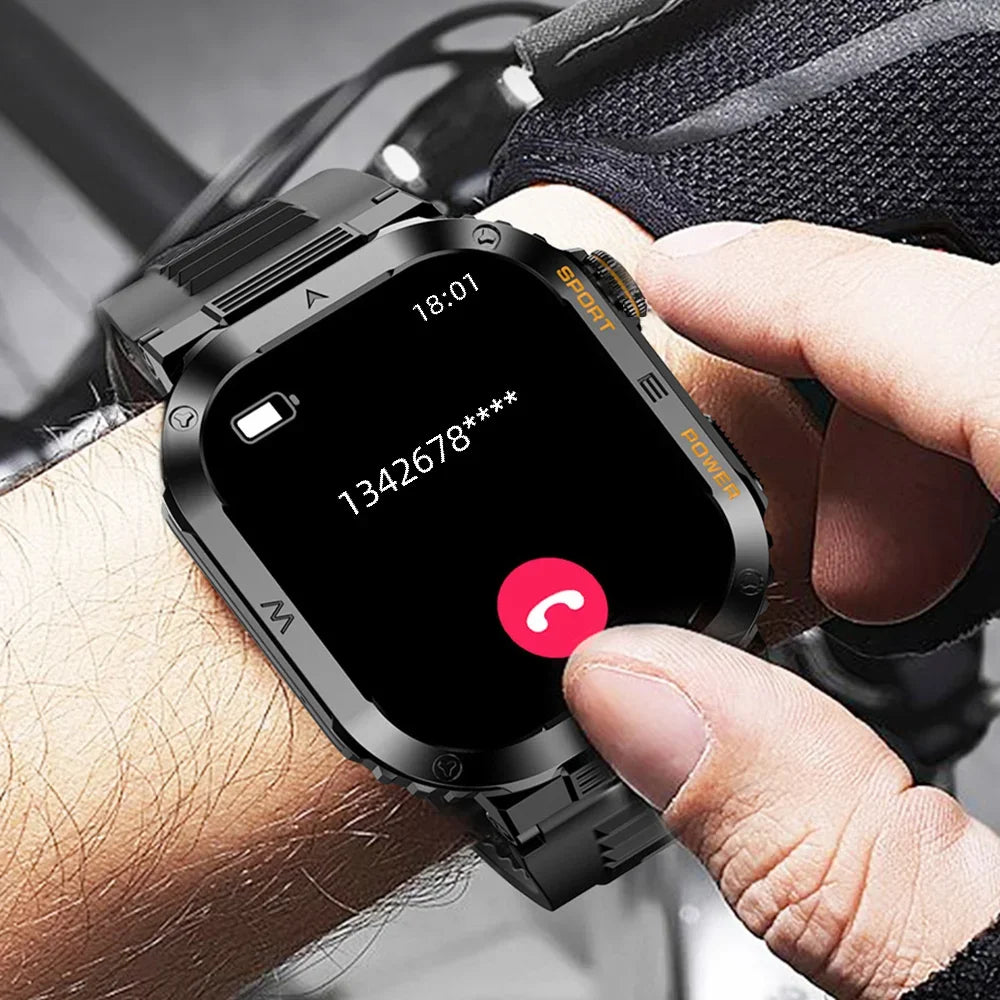 Outdoor Military Smart Watch Men Bluetooth Call 400mAh