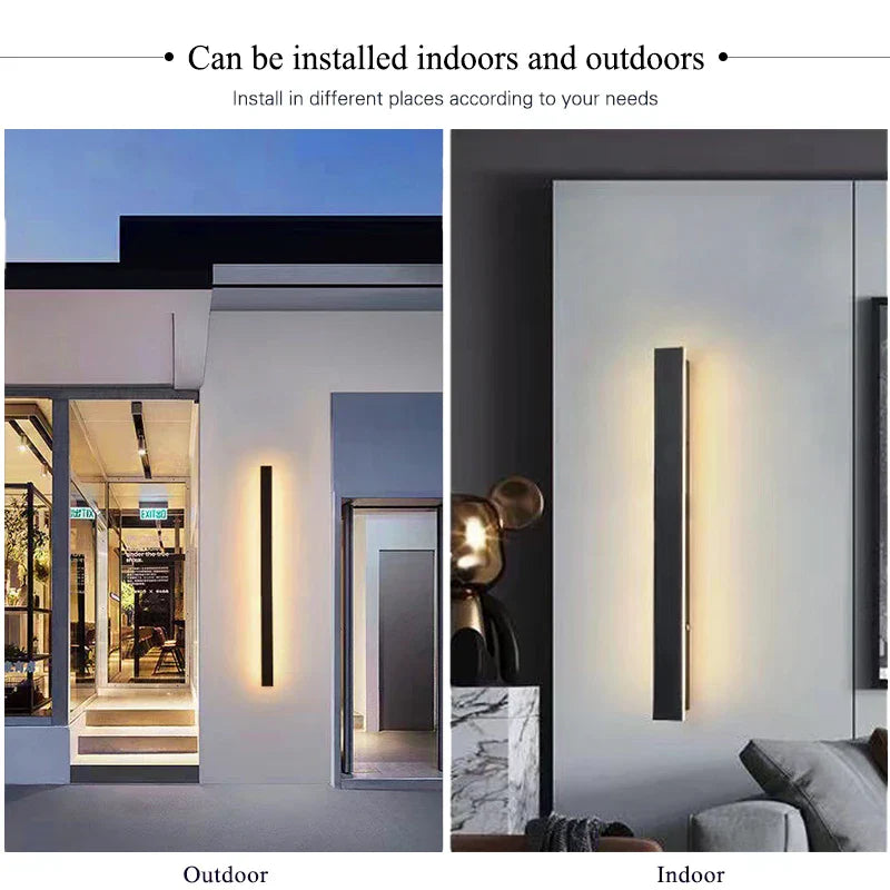 Modern Waterproof LED Outdoor Wall Lamp Long Strip
