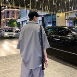 Summer Men's Sets Half Sleeve Blazer Suits Solid