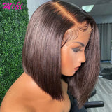 Highlight Short Bob Wig Bone Straight Chocolate Brown