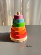 Kids Wooden Toys Pastel Nordic Buiding Blocks Stacking