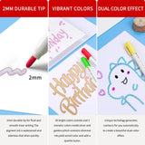 8/9/12/24 Highlighter Color Double Line Contour Pens Contour