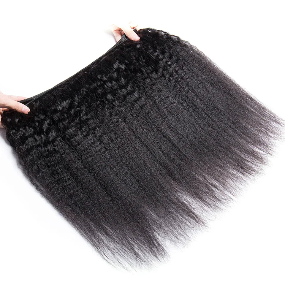 BAHW Brazilian Kinky Straight Human Hair Bundles With