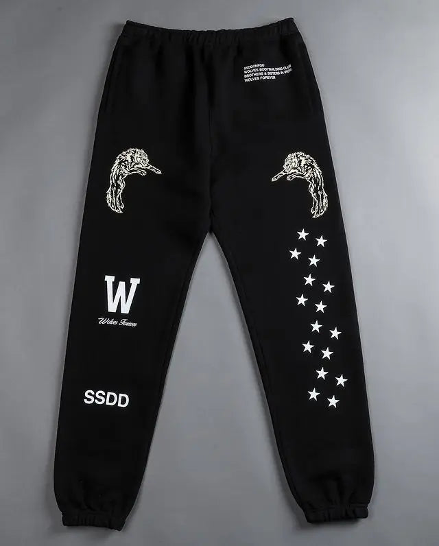 DARC Wolves Joggers Street Pants Casual Warm Oversize
