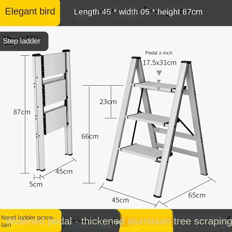 Multifunctional Folding Ladder Aluminum Alloy High Stools Kitchen