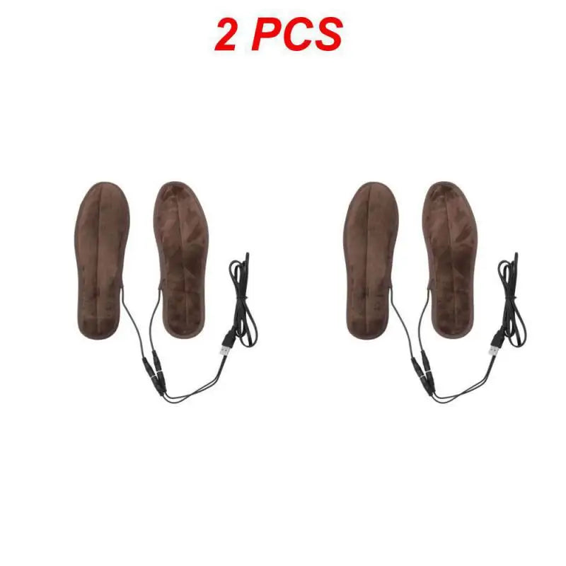 1/2PCS Heated Insoles Winter Shoe Inserts USB Charged