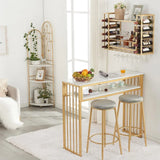 GOLASON Bar Table Gold Bar Table, High Top