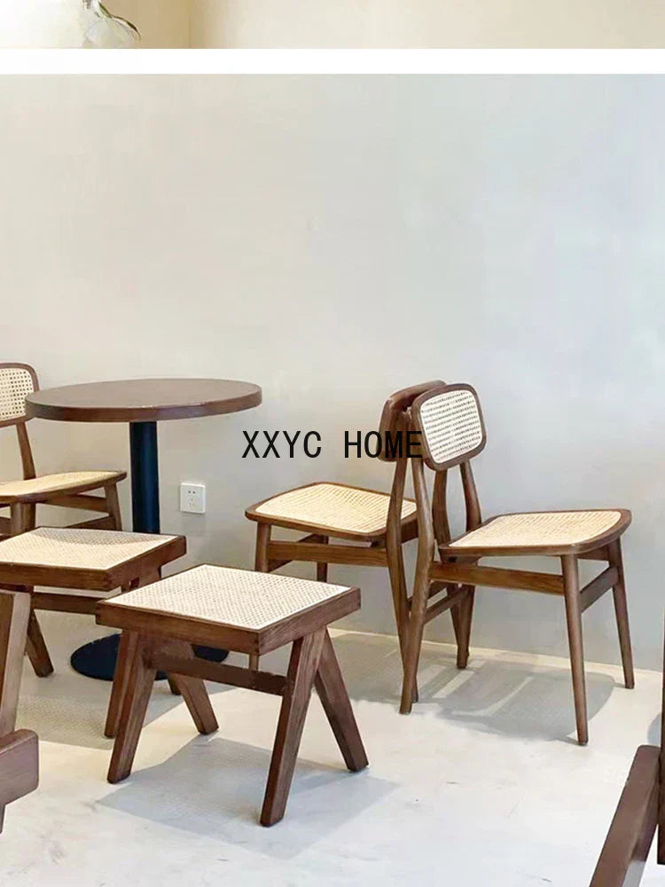 Solid Wood Leisure Conference Chair Rattan Solid Wood