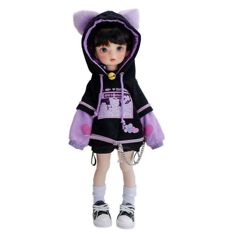 BJD Doll Clothes Cute Cat small bell Sweater Hoodie Jacket