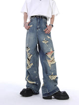 REDDACHIC Men's Torn Ripped Baggy Jeans Hiphop Loose
