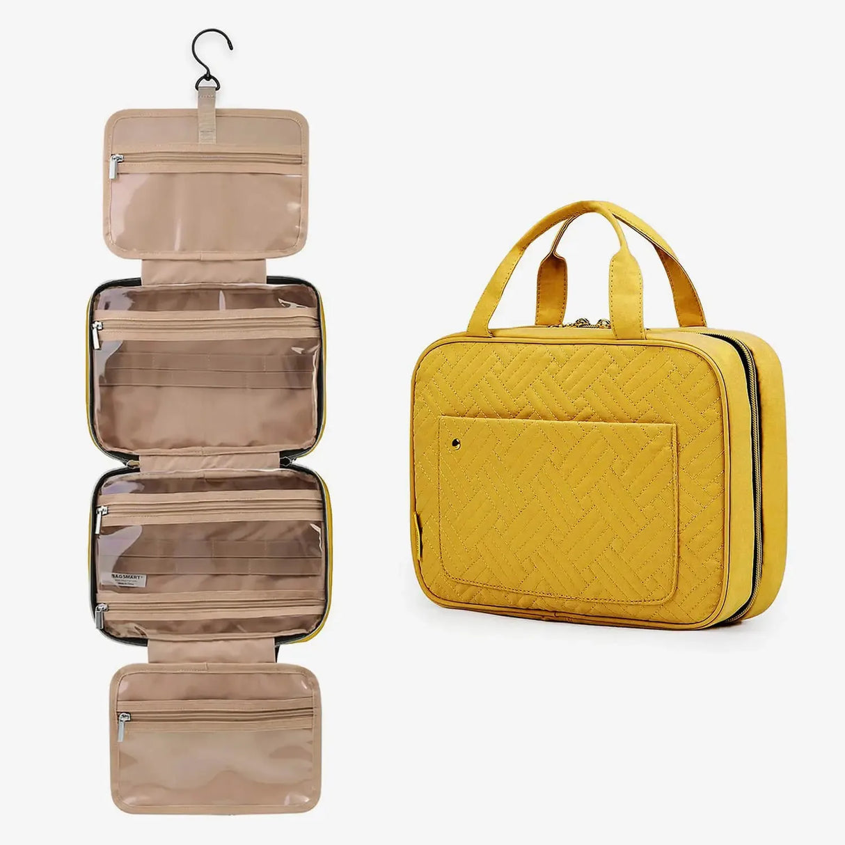 BAGSMART Makeup Cosmetic Bag with Hanging Hook Water-resistant