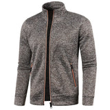 Male Stand Up Collar Jackets Long Sleeve Zip