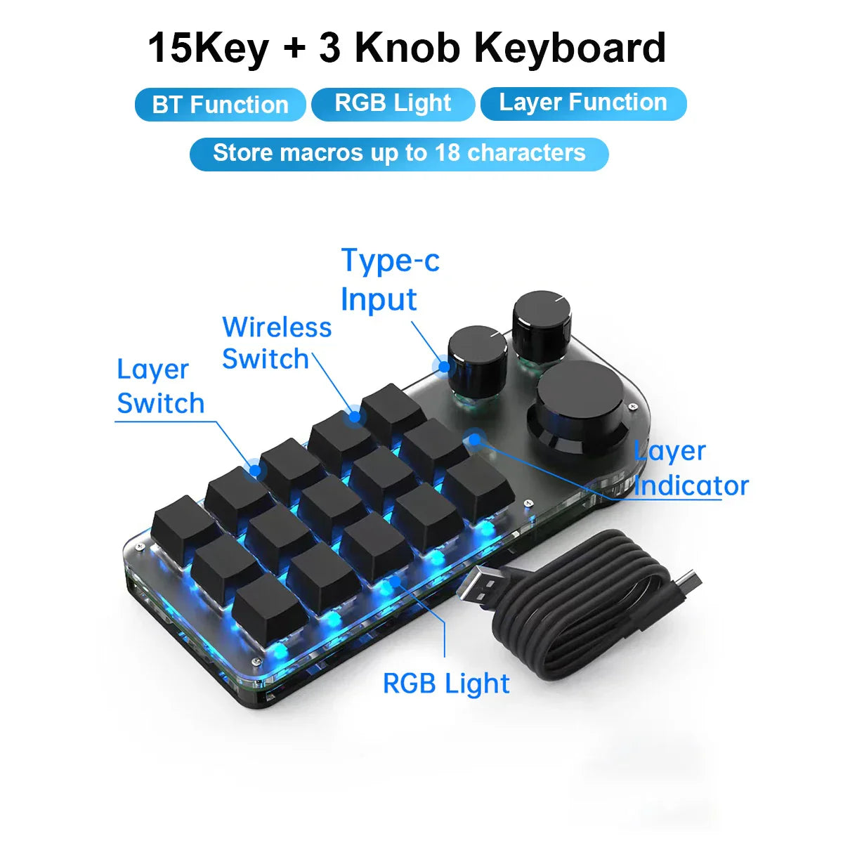 Programming Macro Custom Knob Keyboard RGB 3 Key