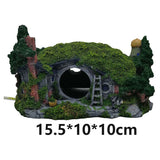 Aquarium Decoration Grass House Resin Cave Fish And