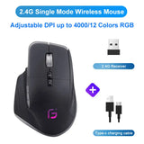 KuWFi Rechargeable Wireless Mouse Silent Gaming Mouse 2.4G&Bluetooth