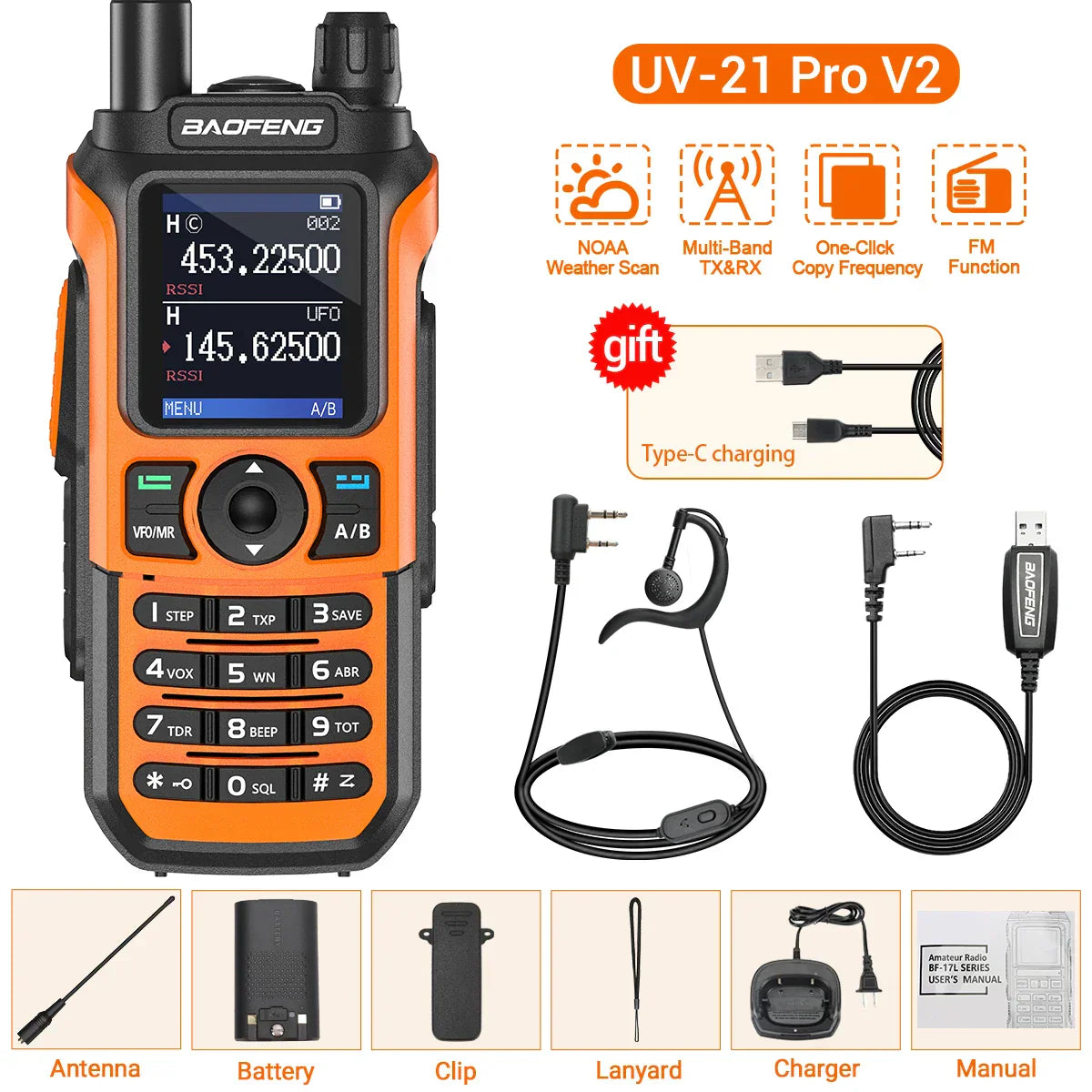 Baofeng UV-21 PRO V2 Walkie Talkie Wireless Copy