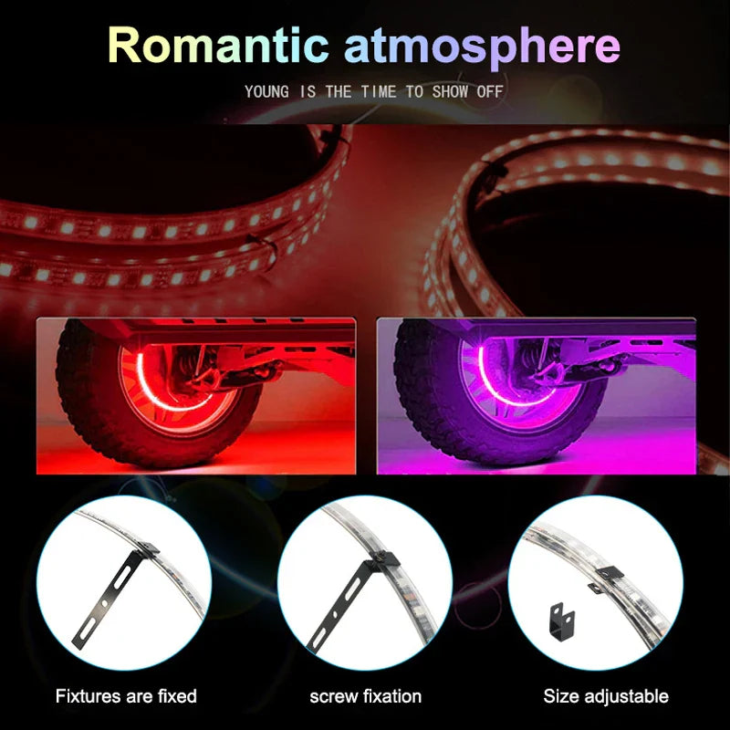 4Pcs 15.5inch Car Wheels Modified LED neon Lights