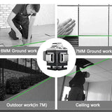 8/12/16-Line 3D/4D Green Laser Level Tool