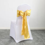 10PCS 17x275cm Sage Green Satin Chair Sashes Bows